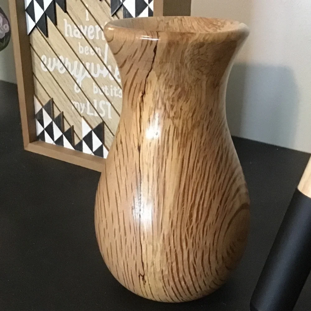 Beautiful wood flower vase